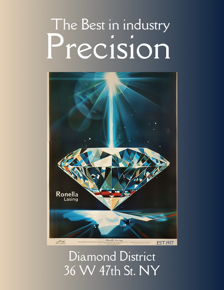 Ronella Lasing — Precision · Diamond District, 36 W 47th St, NY · Est. 1977