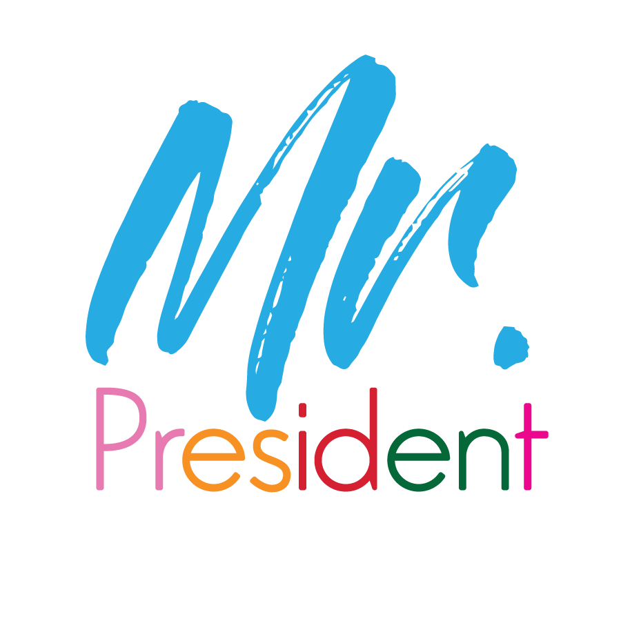 mr is script and president is below in print thats the  logo